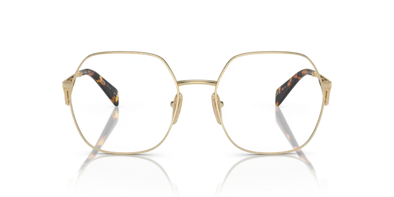 Prada Donna PR 59ZV 1511O1 Montature da vista Metallo Oro Trasparente Geometrica Normale miniatura 2