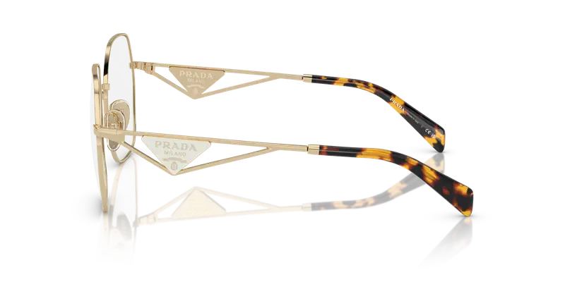 Prada Donna PR 59ZV 1511O1 Montature da vista Metallo Oro Trasparente Geometrica Normale miniatura 3