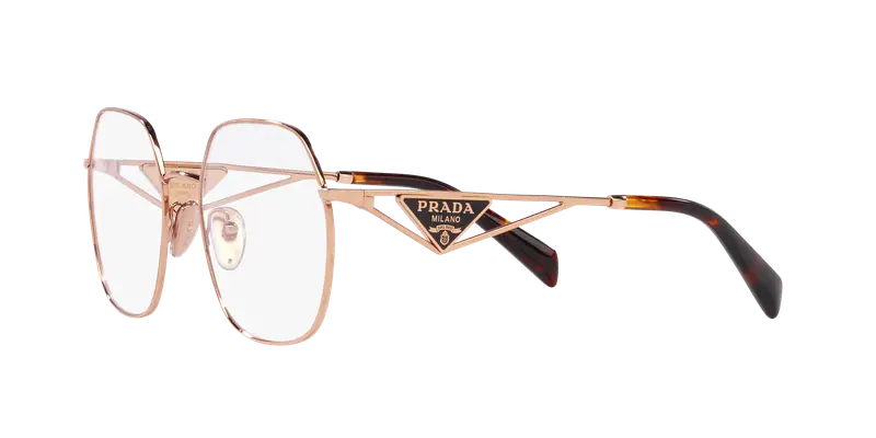 Prada Donna PR 59ZV SVF1O1 Montature da vista Metallo Rosa Trasparente Geometrica Normale miniatura 3