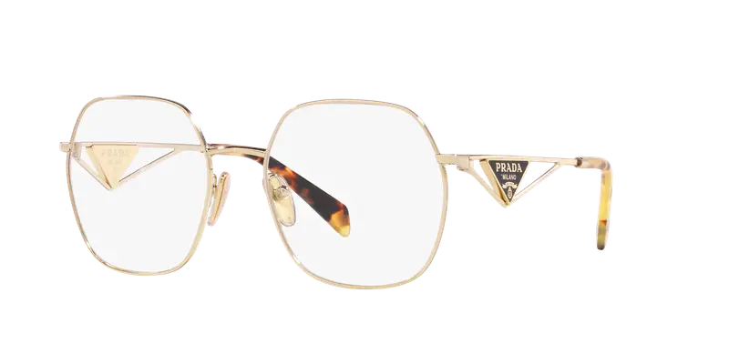 Prada Donna PR 59ZV ZVN1O1 Montature da vista Metallo Oro Trasparente Geometrica Normale miniatura 2