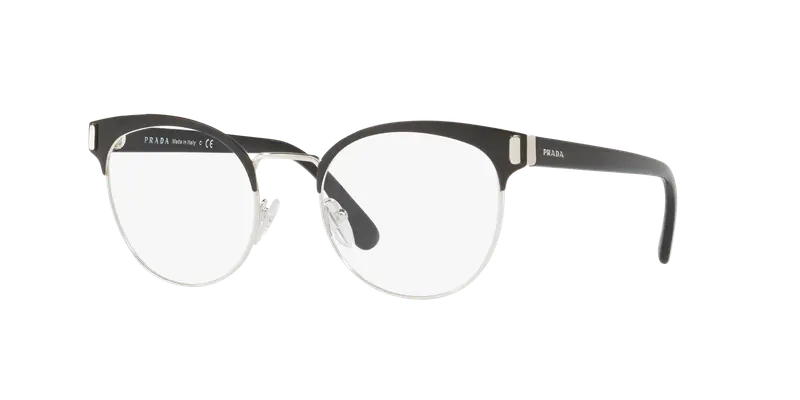 Prada Donna PR 63TV 1AB1O1 Montature da vista outlet Metallo Nero  Rotonda