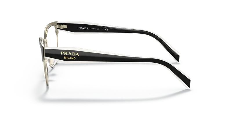 Prada Donna PR 65YV 18A1O1 Montature da vista Metallo Nero Geometrica miniatura 3