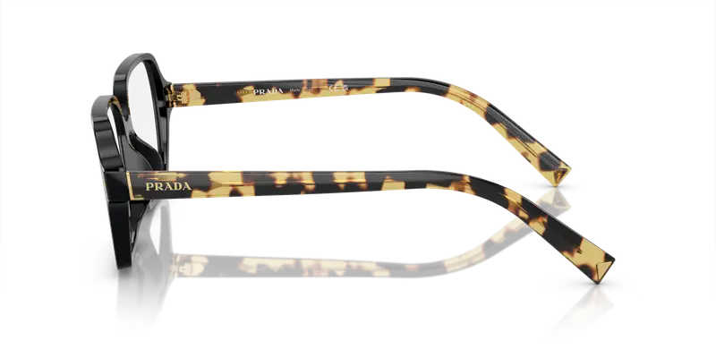 Prada Donna PR A02V 3891O1 Montature da vista Acetato Nero Trasparente Pillow Normale miniatura 3