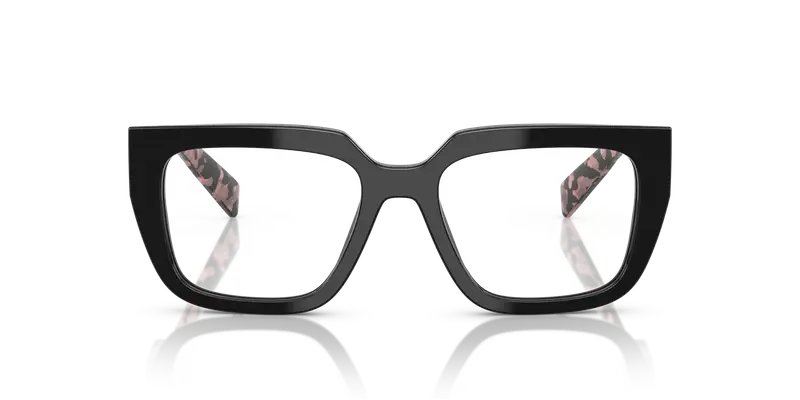 Prada Donna PR A03V 13P1O1 Montature da vista Acetato Nero Trasparente Geometrica Normale miniatura 2