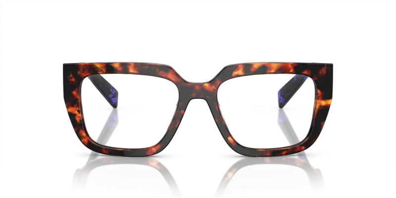 Prada Donna PR A03V 14O1O1 Montature da vista Acetato Marrone Trasparente Geometrica Normale miniatura 2