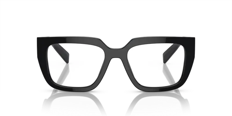 Prada Donna PR A03V 16K1O1 Montature da vista Acetato Nero Trasparente Geometrica Normale miniatura 2