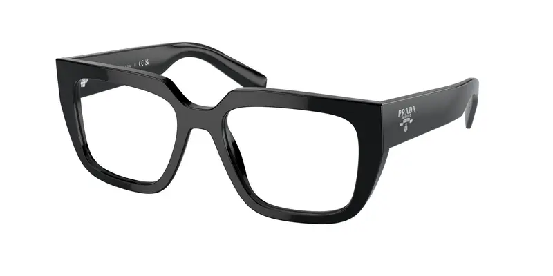 Donna PR A03V 16K1O1 Montature da vista Acetato Nero Trasparente Geometrica Normale