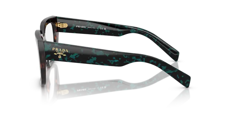 Prada Donna PR A03V 18Z1O1 Montature da vista Acetato Tartaruga Trasparente Geometrica Normale miniatura 3