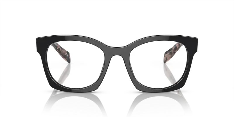 Prada Donna PR A05V 13P1O1 Montature da vista Acetato Nero Trasparente Geometrica Normale miniatura 2