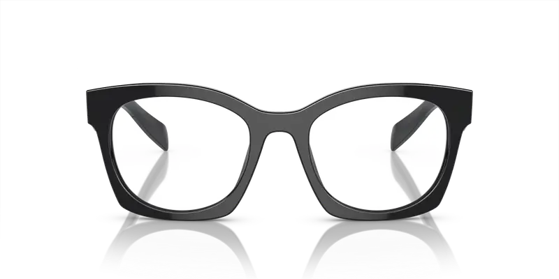 Prada Donna PR A05V 16K1O1 Montature da vista Acetato Nero Trasparente Geometrica Normale miniatura 2