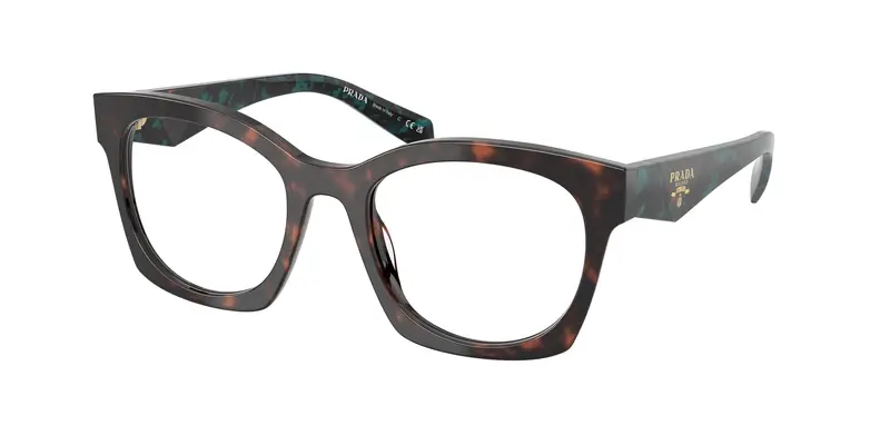 Prada Donna PR A05V  18Z1O1 Montature da vista Acetato Tartaruga Trasparente Geometrica Normale