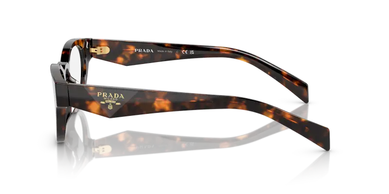 Prada Donna PR A11VD 14L1O1 Montature da vista Acetato Tartaruga Trasparente Rotonda Normale miniatura 3