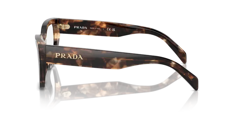 Prada Donna PR A16V 14P1O1 Montature da vista Acetato Tartaruga Trasparente Geometrica Normale miniatura 3