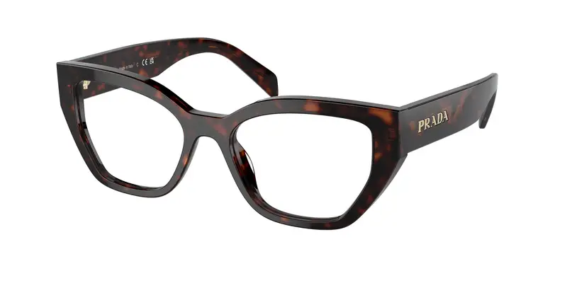 Prada Donna PR A16V  17N1O1 Montature da vista Acetato Tartaruga Trasparente Geometrica Normale
