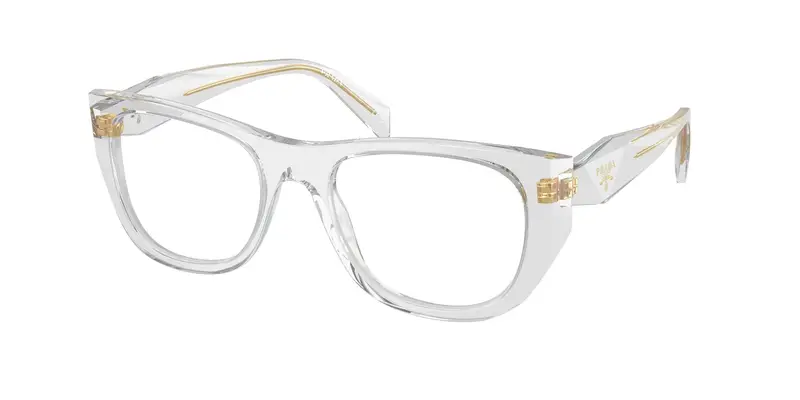 Prada Donna PR A18V  12R1O1 Montature da vista Acetato Grigio Trasparente Geometrica Normale