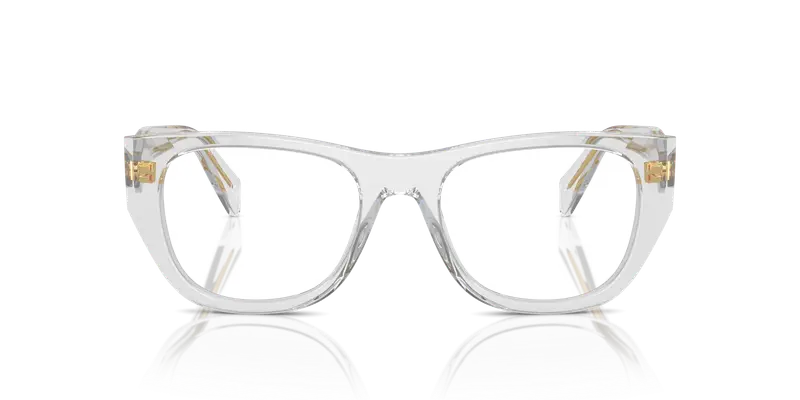 Prada Donna PR A18V 12R1O1 Montature da vista Acetato Grigio Trasparente Geometrica Normale miniatura 2