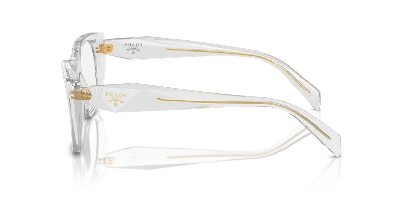 Prada Donna PR A18V 12R1O1 Montature da vista Acetato Grigio Trasparente Geometrica Normale miniatura 3