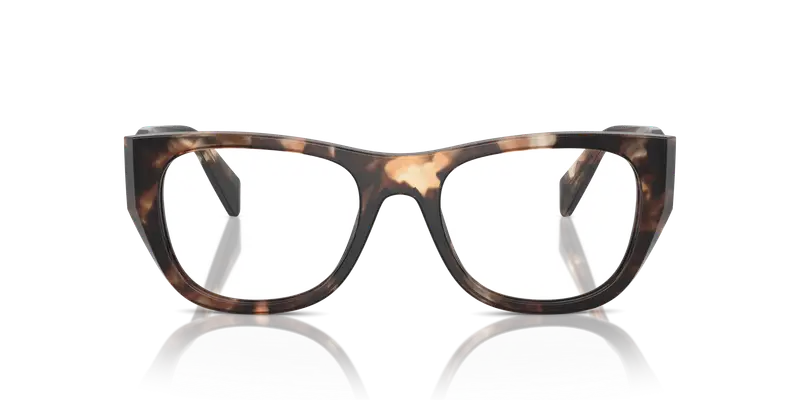 Prada Donna PR A18V 14P1O1 Montature da vista Acetato Tartaruga Trasparente Geometrica Normale miniatura 2