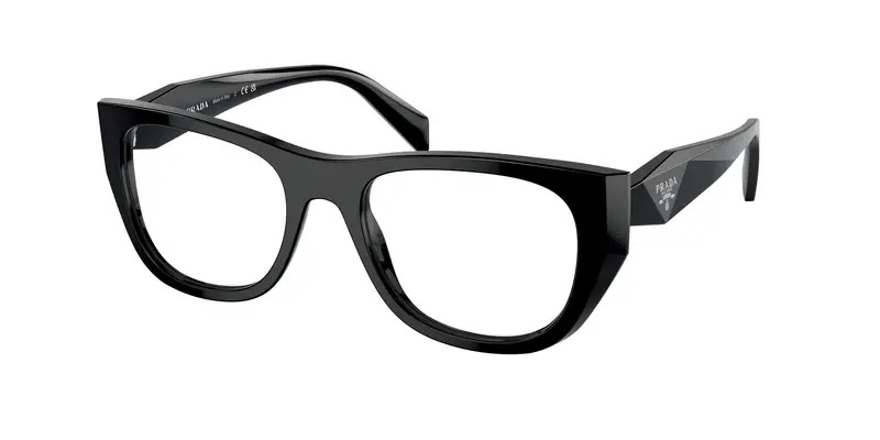 Donna PR A18V 16K1O1 Montature da vista Acetato Nero Trasparente Geometrica Normale