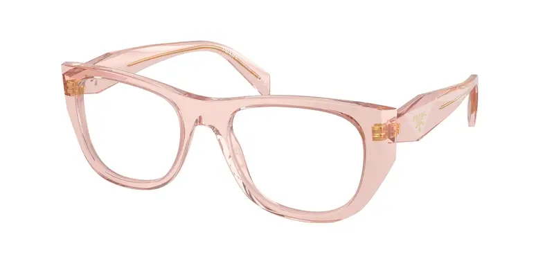 Prada Donna PR A18V  19Q1O1 Montature da vista Acetato Rosa Trasparente Geometrica Normale