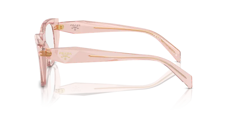 Prada Donna PR A18V 19Q1O1 Montature da vista Acetato Rosa Trasparente Geometrica Normale miniatura 3