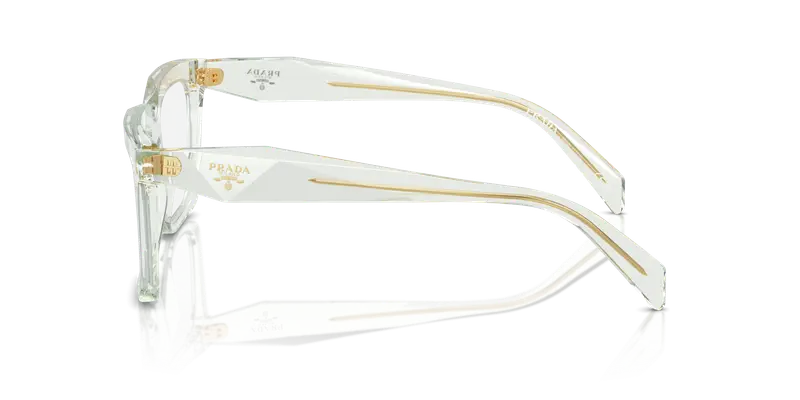 Prada Donna PR A19V 14R1O1 Montature da vista Acetato Trasparente Trasparente Squadrata Normale miniatura 3