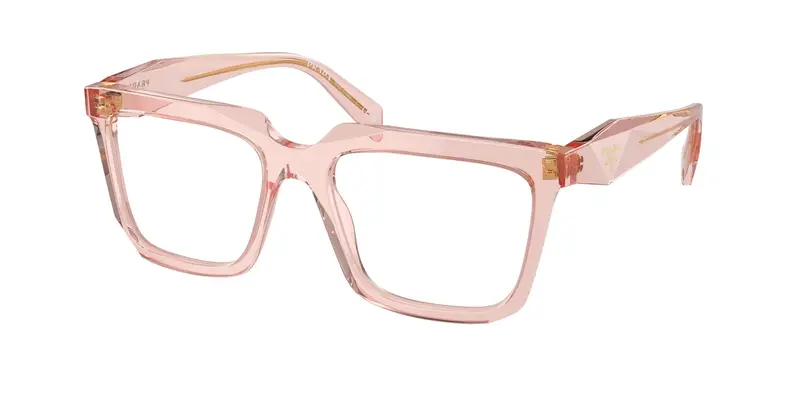 Prada Donna PR A19V  19Q1O1 Montature da vista Acetato Rosa Trasparente Squadrata Normale