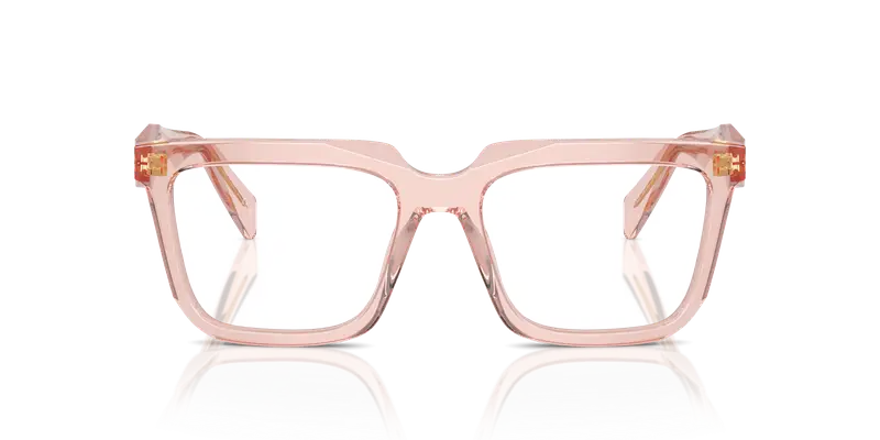 Prada Donna PR A19V 19Q1O1 Montature da vista Acetato Rosa Trasparente Squadrata Normale miniatura 2
