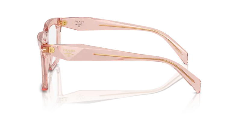 Prada Donna PR A19V 19Q1O1 Montature da vista Acetato Rosa Trasparente Squadrata Normale miniatura 3