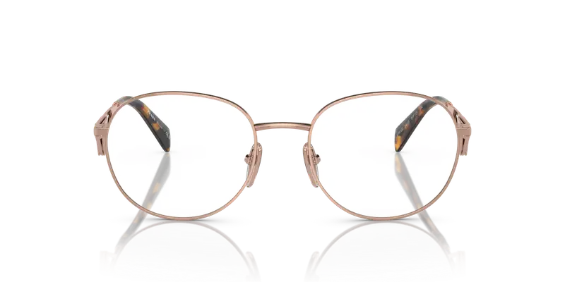 Prada Donna PR A50V SVF1O1 Montature da vista Metallo Oro Trasparente Rotonda Normale miniatura 2