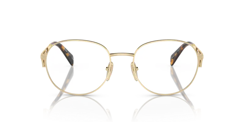 Prada Donna PR A50V ZVN1O1 Montature da vista Metallo Oro Trasparente Rotonda Normale miniatura 2