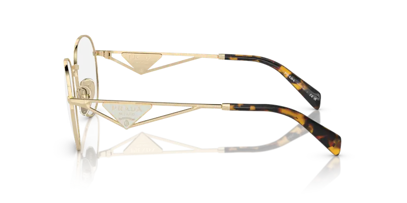 Prada Donna PR A50V ZVN1O1 Montature da vista Metallo Oro Trasparente Rotonda Normale miniatura 3