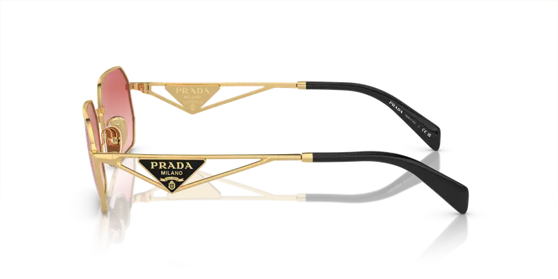 Prada Occhiali da sole Donna Oro Rosa 860669 miniatura 3