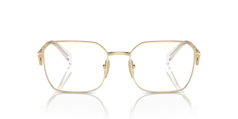Prada Donna PR A51V ZVN1O1 Montature da vista Acciaio Oro Trasparente Geometrica Normale miniatura 2