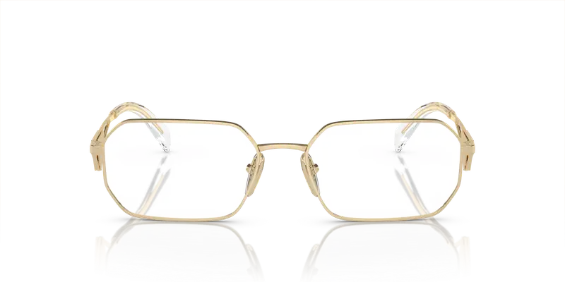 Prada Donna PR A53V ZVN1O1 Montature da vista Metallo Oro Trasparente Geometrica Normale miniatura 2