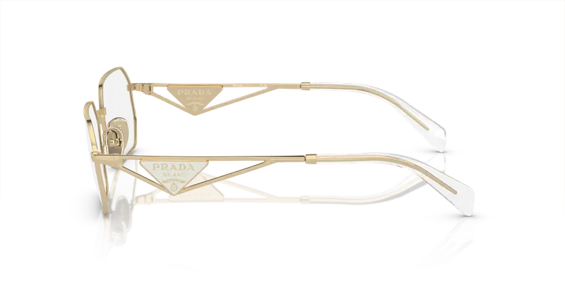 Prada Donna PR A53V ZVN1O1 Montature da vista Metallo Oro Trasparente Geometrica Normale miniatura 3