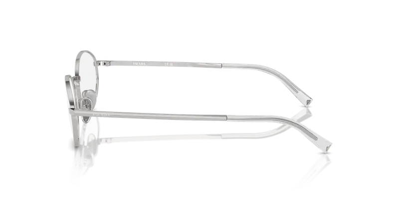 Prada Donna PR A57V 1BC1O1 Montature da vista Metallo Argento Trasparente Rotonda Normale miniatura 3