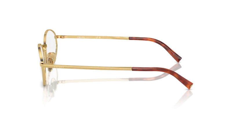 Prada Donna PR A57V 5AK1O1 Montature da vista Metallo Oro Trasparente Rotonda Normale miniatura 3