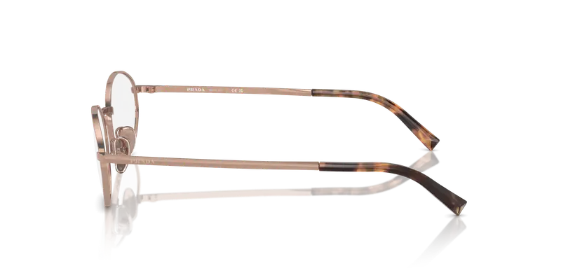 Prada Donna PR A57V ZVF1O1 Montature da vista Metallo Oro Trasparente Rotonda Normale miniatura 3