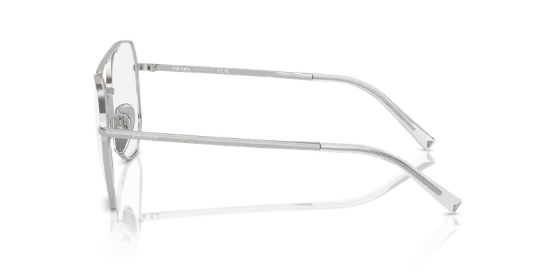 Prada Donna PR A58V 1BC1O1 Montature da vista Acciaio Argento Trasparente Geometrica Normale miniatura 3