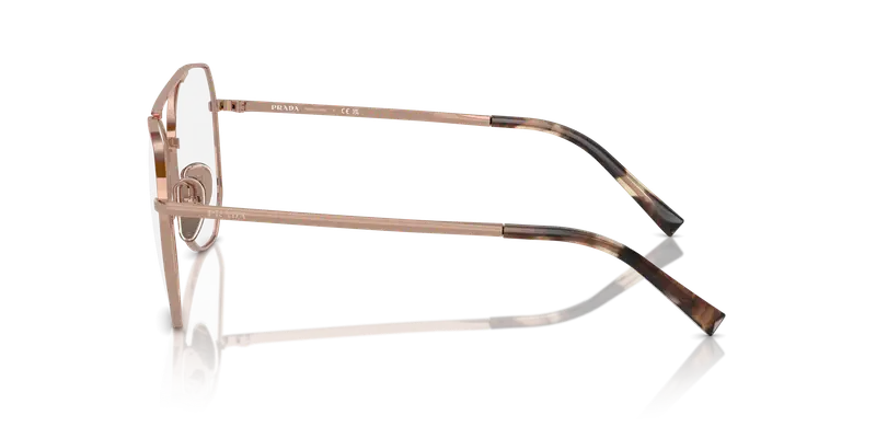Prada Donna PR A58V ZVF1O1 Montature da vista Acciaio Oro Trasparente Geometrica Normale miniatura 3