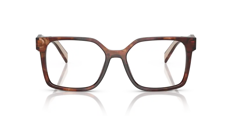Prada Donna PR B03V 07R1O1 Montature da vista Acetato Marrone Trasparente Squadrata Normale miniatura 2