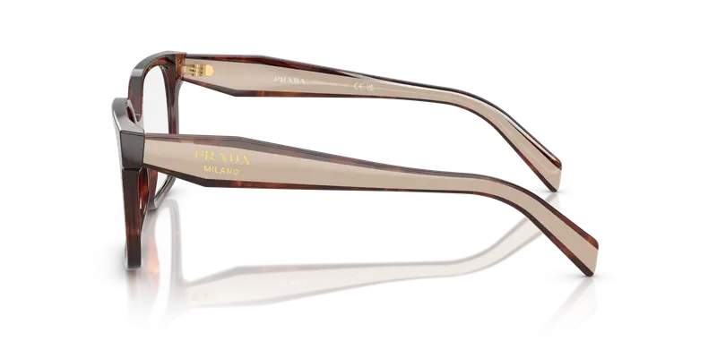 Prada Donna PR B03V 07R1O1 Montature da vista Acetato Marrone Trasparente Squadrata Normale miniatura 3