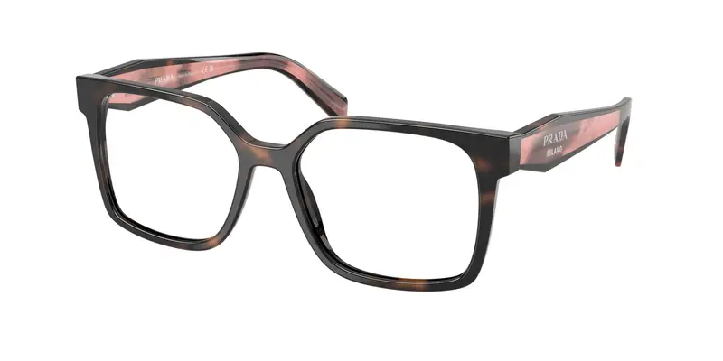Prada Donna PR B03V  23A1O1 Montature da vista Acetato Tartaruga Trasparente Squadrata Normale