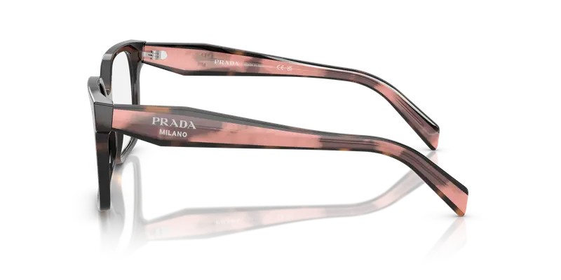 Prada Donna PR B03V 23A1O1 Montature da vista Acetato Tartaruga Trasparente Squadrata Normale miniatura 3