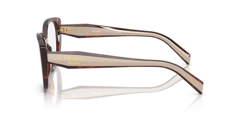 Prada Donna PR B04V 07R1O1 Montature da vista Acetato Marrone Trasparente Cat Eye Normale miniatura 3