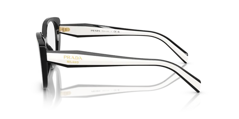 Prada Donna PR B04V 16K1O1 Montature da vista Acetato Nero Trasparente Cat Eye Normale miniatura 3