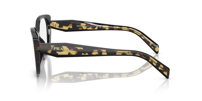 Prada Donna PR B04V 3891O1 Montature da vista Acetato Nero Trasparente Cat Eye Normale miniatura 3