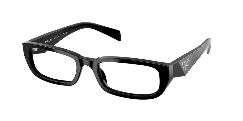 Prada Donna PR B05V  16K1O1 Montature da vista Acetato Nero Trasparente Squadrata Normale