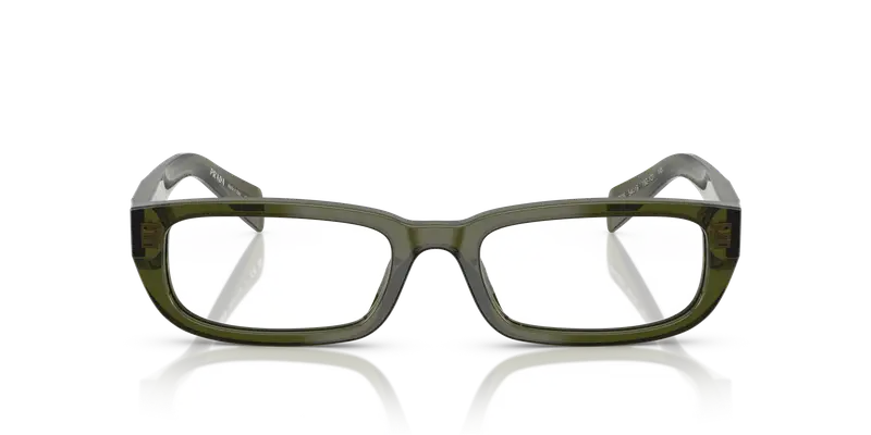Prada Donna PR B05V 19Z1O1 Montature da vista Acetato Verde Trasparente Squadrata Normale miniatura 2